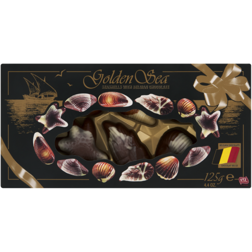 Golden Sea Assorted Belgian Chocolate Sea Shells Gift Box 125g