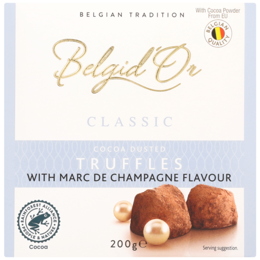 Belgid'Or Classic Marc De Champagne Flavoured Cocoa Dusted Truffles 200g