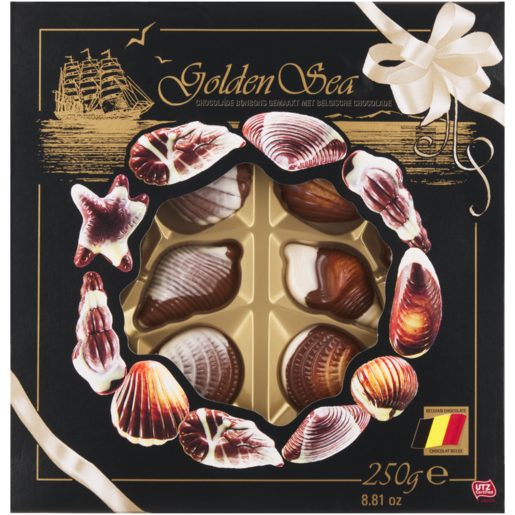 Golden Sea Belgian Seashells Assorted Chocolate Box 250g