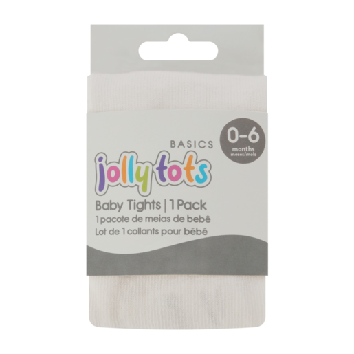 Jolly Tots Basics Baby Tights White 0-6 Months