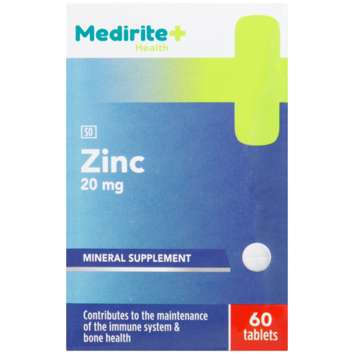 Medirite Zinc 20 mg Mineral Supplement Tablets 60 Pack