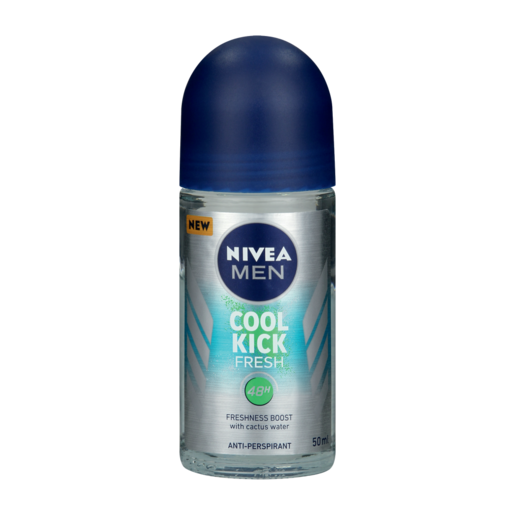 NIVEA MEN Cool Kick Fresh Anti-Perspirant Roll-On 50ml | Male Roll-on ...