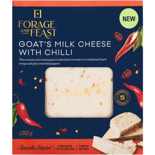 Forage And Feast Chilli Flavoured Goat Cheese 150g