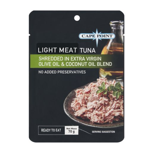 Cape Point Light Meat Tuna Shredded in Extra Virgin Olive Oil & Coconut Oil Blend 70g