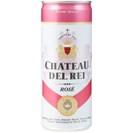 Chateau Del Rei Sparkling Semi Sweet Perle Rosé Wine Can 250ml