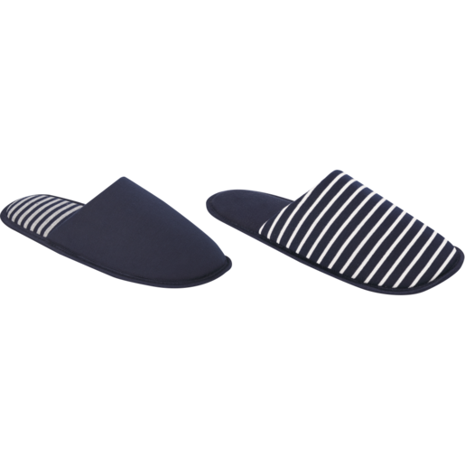 Mens Striped Mule Slippers (Assorted Item - Supplied At Random)