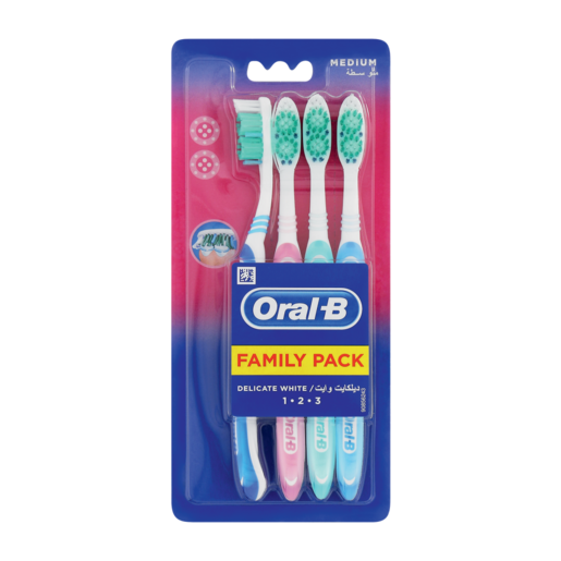 Oral-B Delicate White Family Pack Toothbrushes 4 Pack