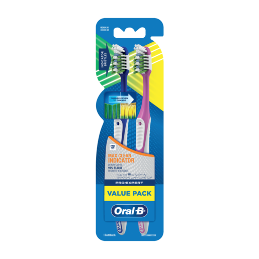 Oral-B Pro-Expert Max Clean Indicator Toothbrush 2 Pack