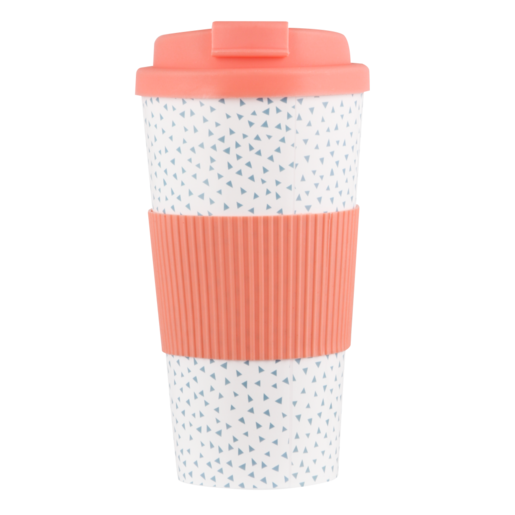Coral With Triangles Double Wall Travel Mug 450ml