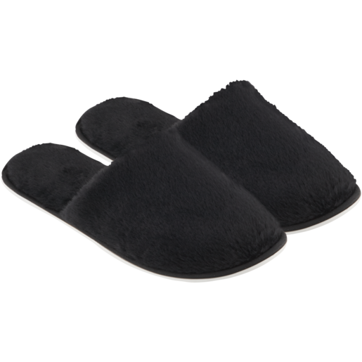 Black Ladies Mule Slippers Size 3-8
