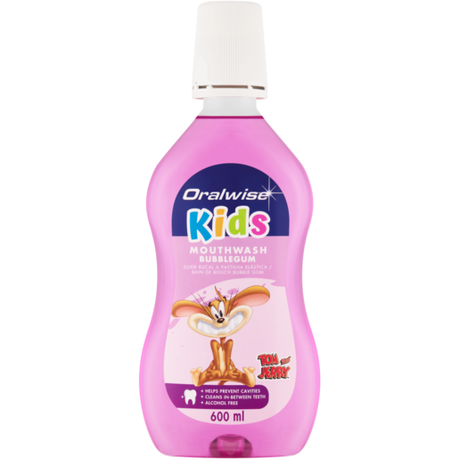 Oralwise Bubblegum Flavoured Kids Mouthwash 600ml