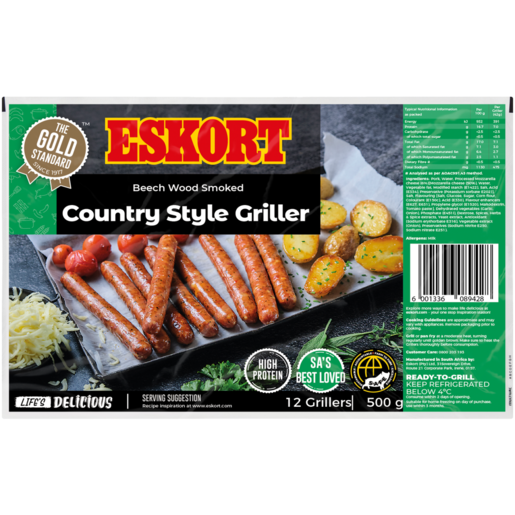 Eskort Beech Wood Smoked Country Style Griller Sausages 500g