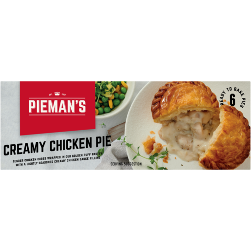 PIEMAN’S Frozen Creamy Chicken Pies 6 Pack