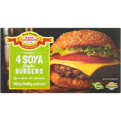 Kara Nichha's Frozen Vegetarian Soya Burgers 360g