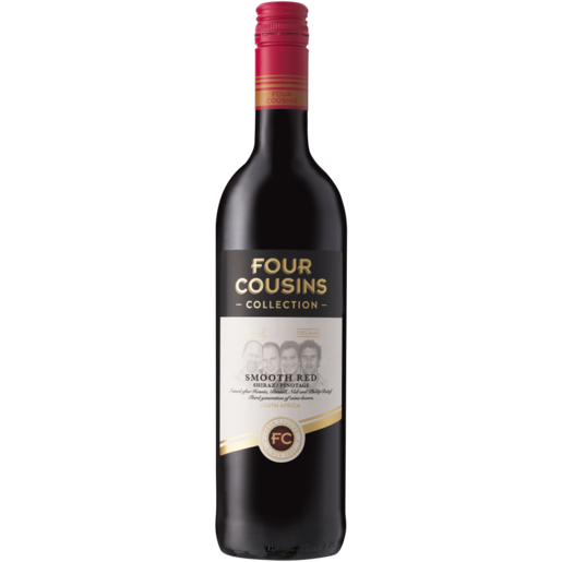 Four Cousins Smooth Red Shiraz Pinotage Red Wine Bottle 750ml