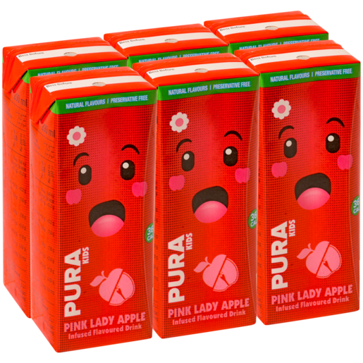 Pura Kids Pink Lady Apple Infused Flavoured Drink Box 6 x 200ml