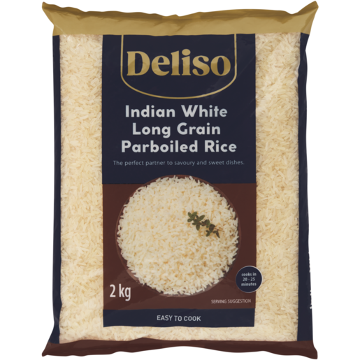 Deliso Indian White Long Grain Parboiled Rice 2kg