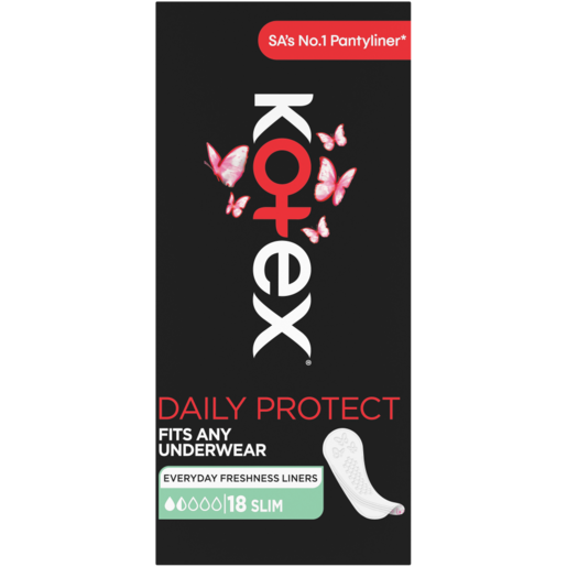 Kotex Daily Protect Unscented Slim Pantyliners 18 Pack