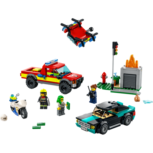 LEGO City Fire Rescue And Police Chase Set 295 Piece