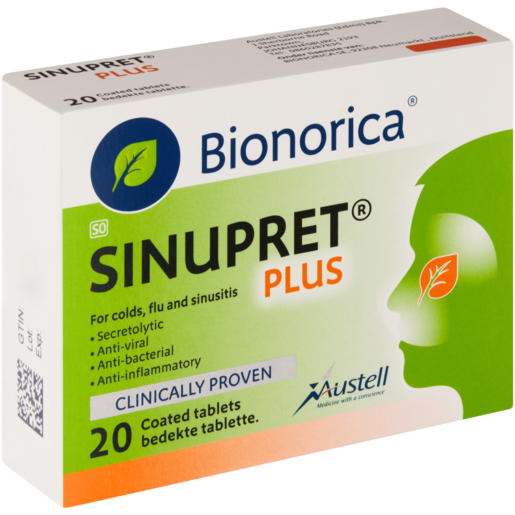 Sinupret Plus Colds, Flu & Sinusitis Tablets 20 Pack