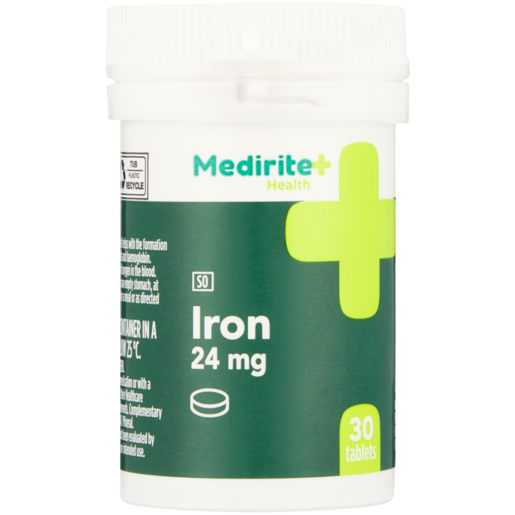 Medirite Iron Supplements Tablets 24mg 30 Pack