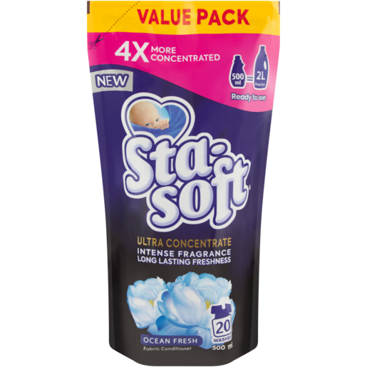 Sta-soft Ultra Concentrate Ocean Fresh Fabric Softener Value Pack 500ml