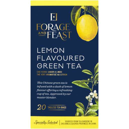 Forage And Feast Lemon Green Tagless Teabags 20 Pack