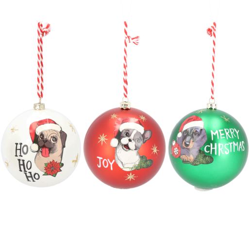 Christmas Tree Decoration Ball With Dog (Assorted Item - Supplied At Random)