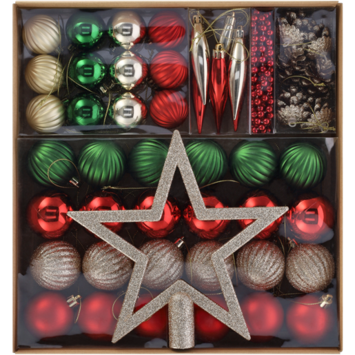 Santa's Choice Gold Christmas Ornament Balls 50 Piece