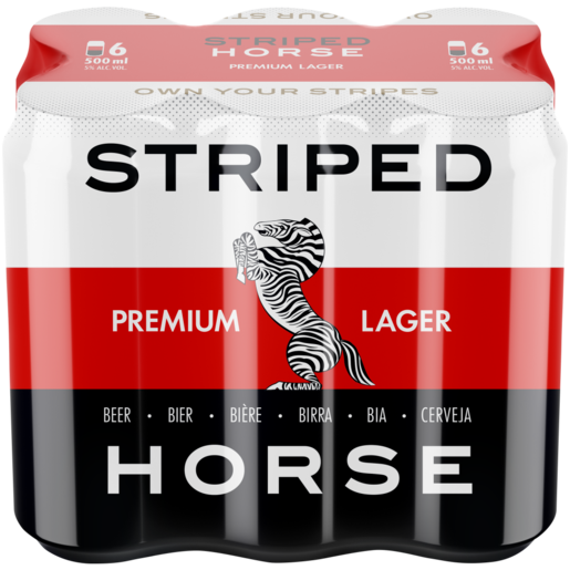 Striped Horse Premium Lager Beer Cans 6 x 500ml