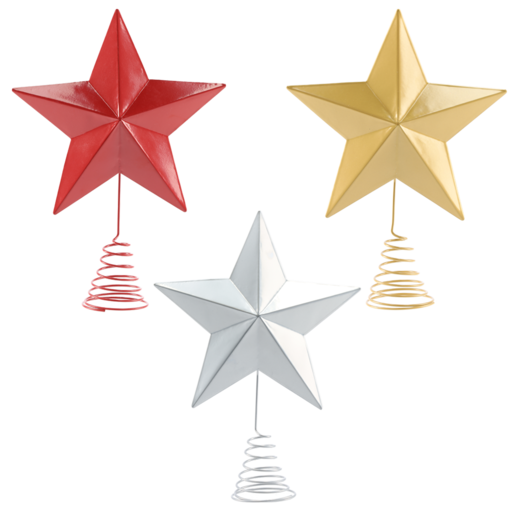 Large Metal Christmas Tree Top Star 25cm (Assorted Item - Supplied At Random)