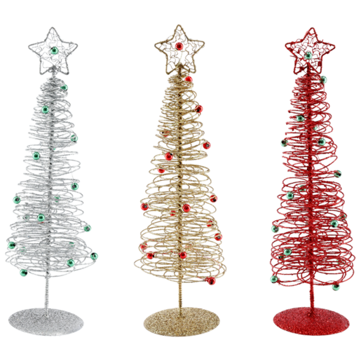 Glitter Tabletop Christmas Tree With Beads (Assorted Item - Supplied At Random)