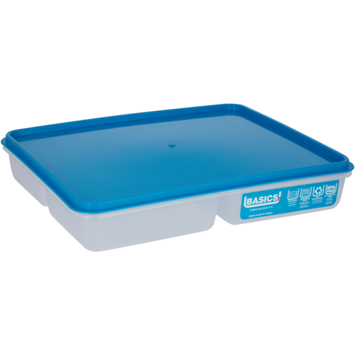 Basics Blue 4-Compartment Food Container 2L