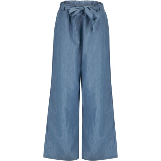Ladies Blue Paperbag Denim Pants S-XXL
