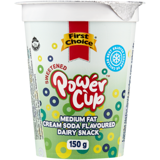 First Choice Power Cup Cream Soda Flavoured Medium Fat Dairy Snack 150g