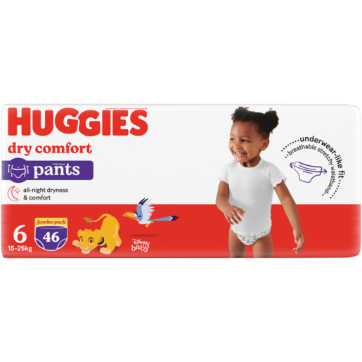 Huggies Dry Comfort Pants Size 6 Nappies 46 Pack