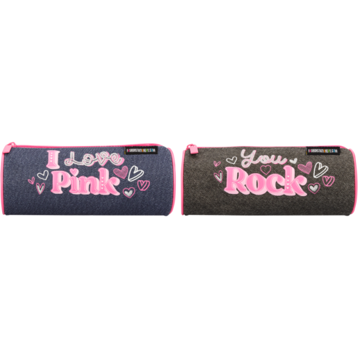 I Love Rock/Pink Pencil Bag (Assorted Item - Supplied At Random)