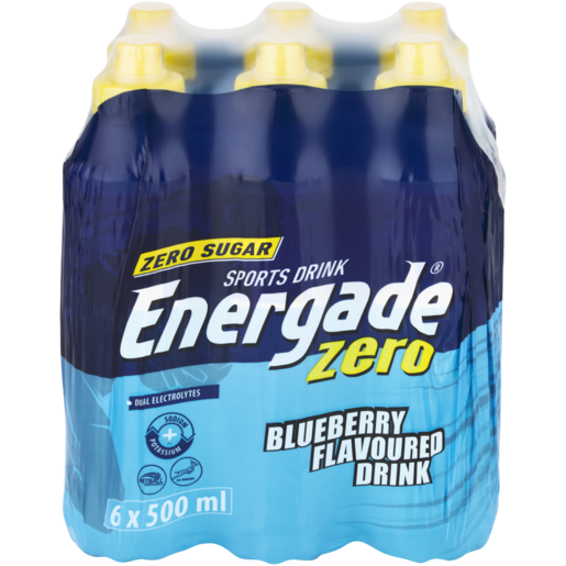 Energade Zero Blueberry Flavoured Sports Drink 6 x 500ml