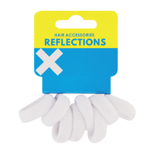 Reflections White Knitted Elastics 8 Pack