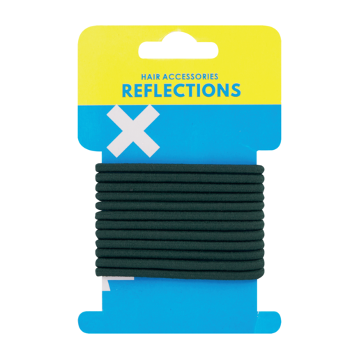 Reflections Green Elastic Hair Bands 12 Pack