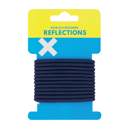Reflections Navy Elastic Hair Bands 12 Pack