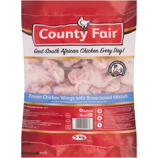 County Fair Frozen Chicken Wings With Brine-Based Mixture 5kg