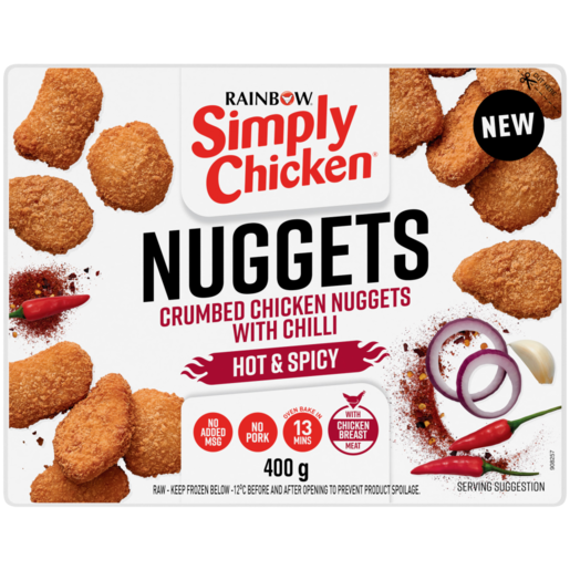 Simply Chicken Frozen Hot & Spicy Crumbed Chicken Nuggets 400g