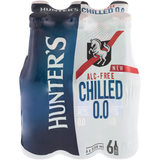 Hunters Chilled Alcohol-Free Cider Bottles 6 x 330ml