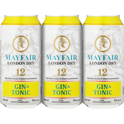 Mayfair London Dry Gin & Tonic Cans 6 x 440ml