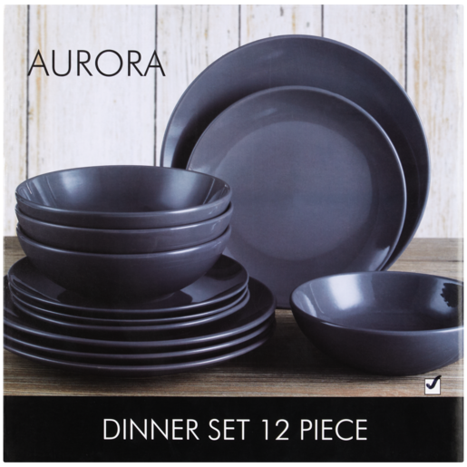 Aurora Styled Black Dinner Set 12 Piece