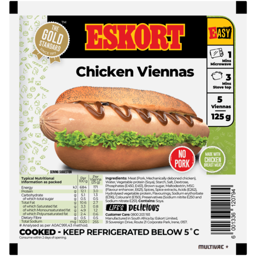 Eskort Chicken Viennas 5 Pack
