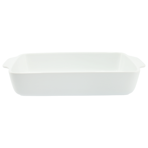 Rectangular White Porcelain Baker With Handles 35cm