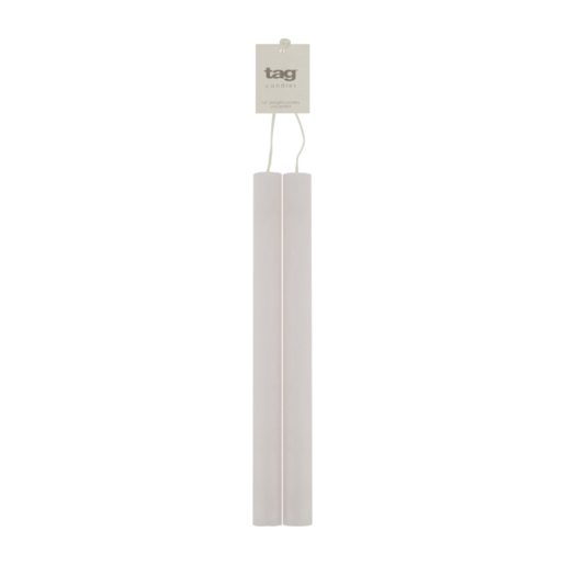 Tag Unscented Straight Candles 25cm 2 Pack