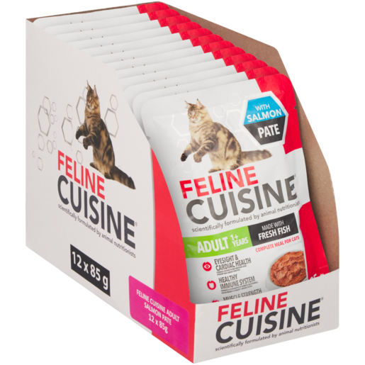 Feline Cuisine Salmon Adult Wet Cat Food Pate 12 x 85g 